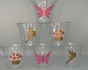 Fairy Party Snack Cups, Fairy Birthday Party Snack Cups, Butterfly Party Cups, Mushroom Party cups, Woodland Party, Butterfly Party, Favors