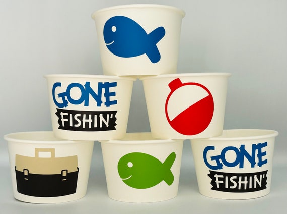 Fishing Party Snack Cups, Fishing Birthday Party Snack Cups, Fishing Baby  Shower, Outdoor Party, Hunting Party, Fishing Party Supplies 