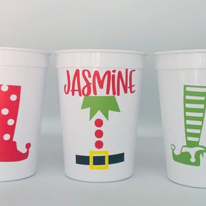 Elf Party Cups, Elf Birthday Party Cups, Christmas Party Cups, Elf Returning Party Cups, Christmas Elf Party Cups, Christmas Eve, Reusable