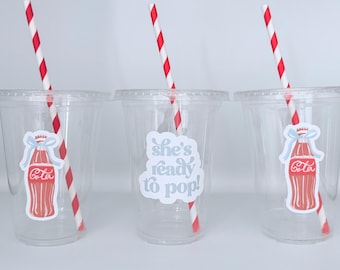 She's ready to pop Baby Shower,Blue Ready to Pop, Dirty Soda Bar, Soda Pop boy Baby Shower, Vintage Soda Pop, Disposable