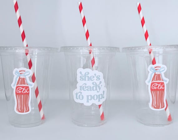 She's ready to pop Baby Shower,Blue Ready to Pop, Dirty Soda Bar, Soda Pop boy Baby Shower, Vintage Soda Pop, Disposable