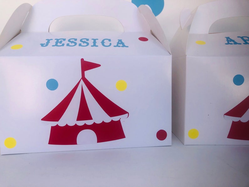 Circus Party Favor boxes, Circus birthday, Carnival party, Carnival birthday Party, Circus Party Supplies, Circus Party favors, 1st Birthday image 3