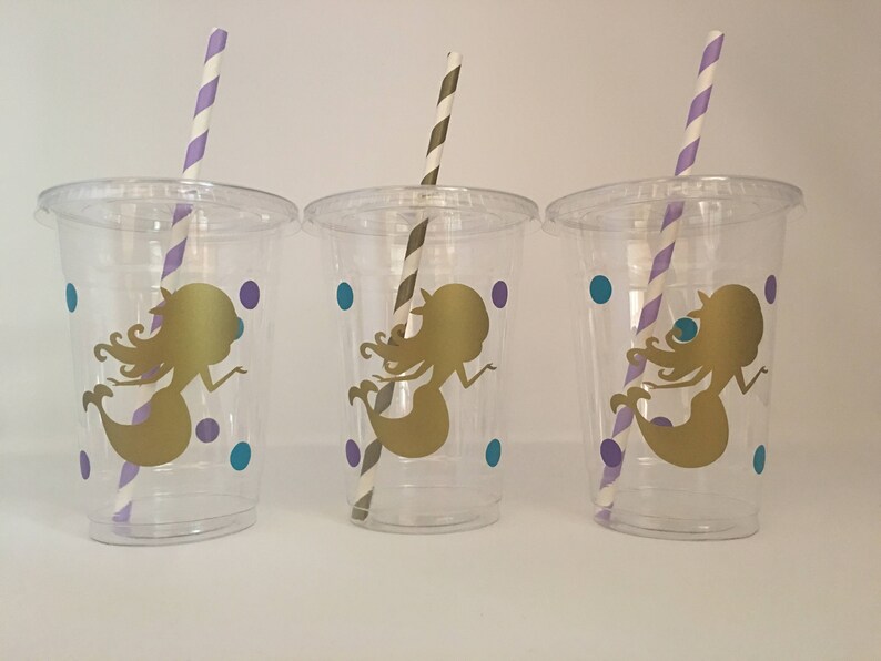 Mermaid party cups, Mermaid Birthday Party Cups, Mermaid Baby Shower Cups,Under the Sea Party cups,Mermaid Party Favors,Mermaid party Supply image 3