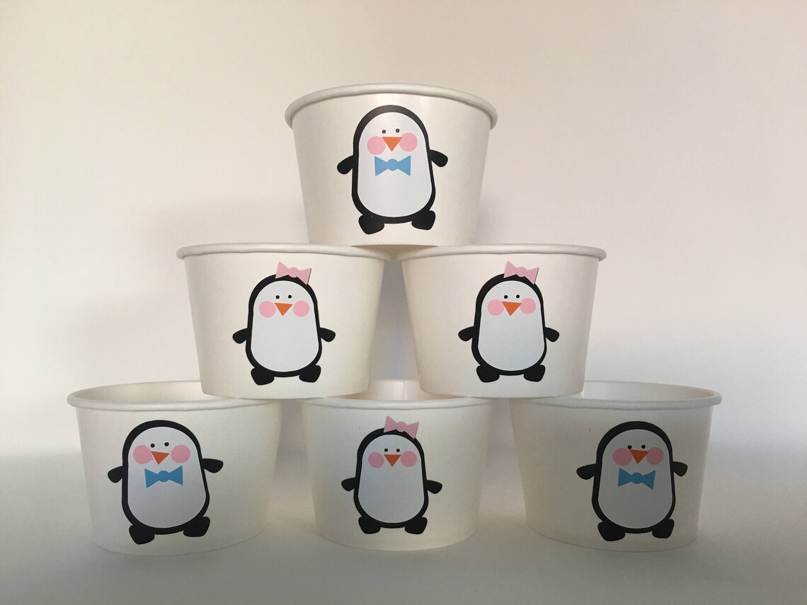 Penguin Party Snack Cups Penguin Birthday party Snack Cups Etsy.de