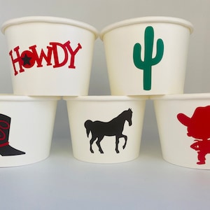 Cowboy Party Cups, Western Birthday, Horse Party. Cowboy Party Supplies, My first rodeo, Disposable