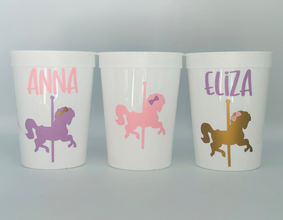 Carousel Party Cups, Horse Party Cups, Carousel Birthday Party Cups ...