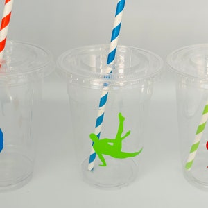 Boys Gymnastics Party Cups, Gymnastics Birthday Party Cups, Boy Gymnastic Party favors, Gym Party Cups, Gymnastic party supplies, Team Party image 2