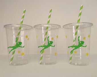 Peter Pan Party cups, Peter pan Birthday party cups, Peter Pan Party Favors,Peter Pan Party Supplies,Pirate Party Cups,Disposable
