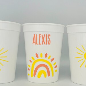 Sunshine party Cups, You are my Sunshine party, Sunshine baby shower, Sun party cups,Weather party cups, Rainbow party,sunshine Party Supply