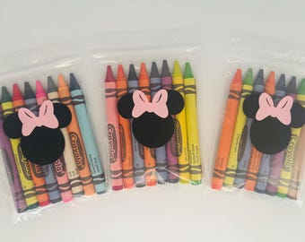 Minnie Mouse Party Favors, Minnie Mouse Crayon Set, Minnie Mouse Birthday Party Favors, Minnie Birthday Party, Minnie Party Favors