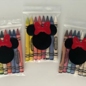 Minnie Mouse Party Favors, Minnie Mouse Crayon Set, Minnie Mouse Birthday Party Favors, Minnie Birthday Party, Minnie Party Favors