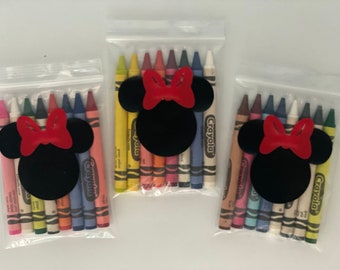 Minnie Mouse Party Favors, Minnie Mouse Crayon Set, Minnie Mouse Birthday Party Favors, Minnie Birthday Party, Minnie Party Favors
