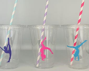 Gymnastics Party Cups, Gymnastics Birthday Party Cups, Gymnastic Party favors, Gymnastic Party Favors, Gymnastic party Supplies, Disposable