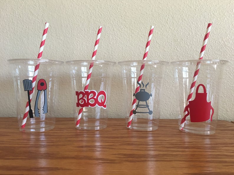BBQ party cups babyq party cups Barbeque Party BABY Q Etsy