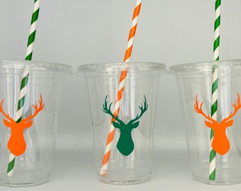 Deer Party Cups, Deer Birthday Party Cups, Deer Baby Shower Cups, Hunting party Cups, Hunting Baby Shower Cups, Party Supplies, Disposable