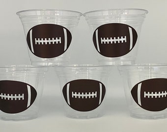 Football Party Cups, Football Birthday Party Cups, Super Bowl Party Cups, First birthday football, Football party supplies