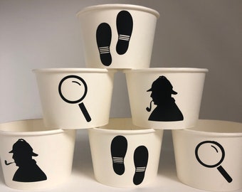 Mystery Party Cups, Murder Mystery Party Cups, Detective Party Cups, Secret Agent party Cups, Myster Birtday Party, Detective Birthday Party