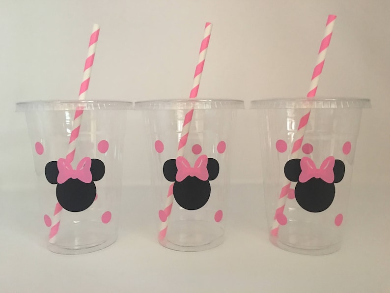 Minnie Mouse Party Cups, Minnie Mouse Birthday Cups, Minnie Mouse Baby Shower, Gobelets jetables, Minnie Mouse Party Favors, Minnie Party Supply image 1