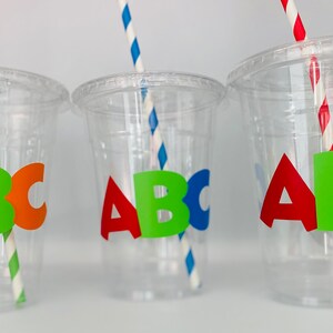 Alphabet Birthday Party Cups, Alphabet Theme Birthday Party, ABC ...