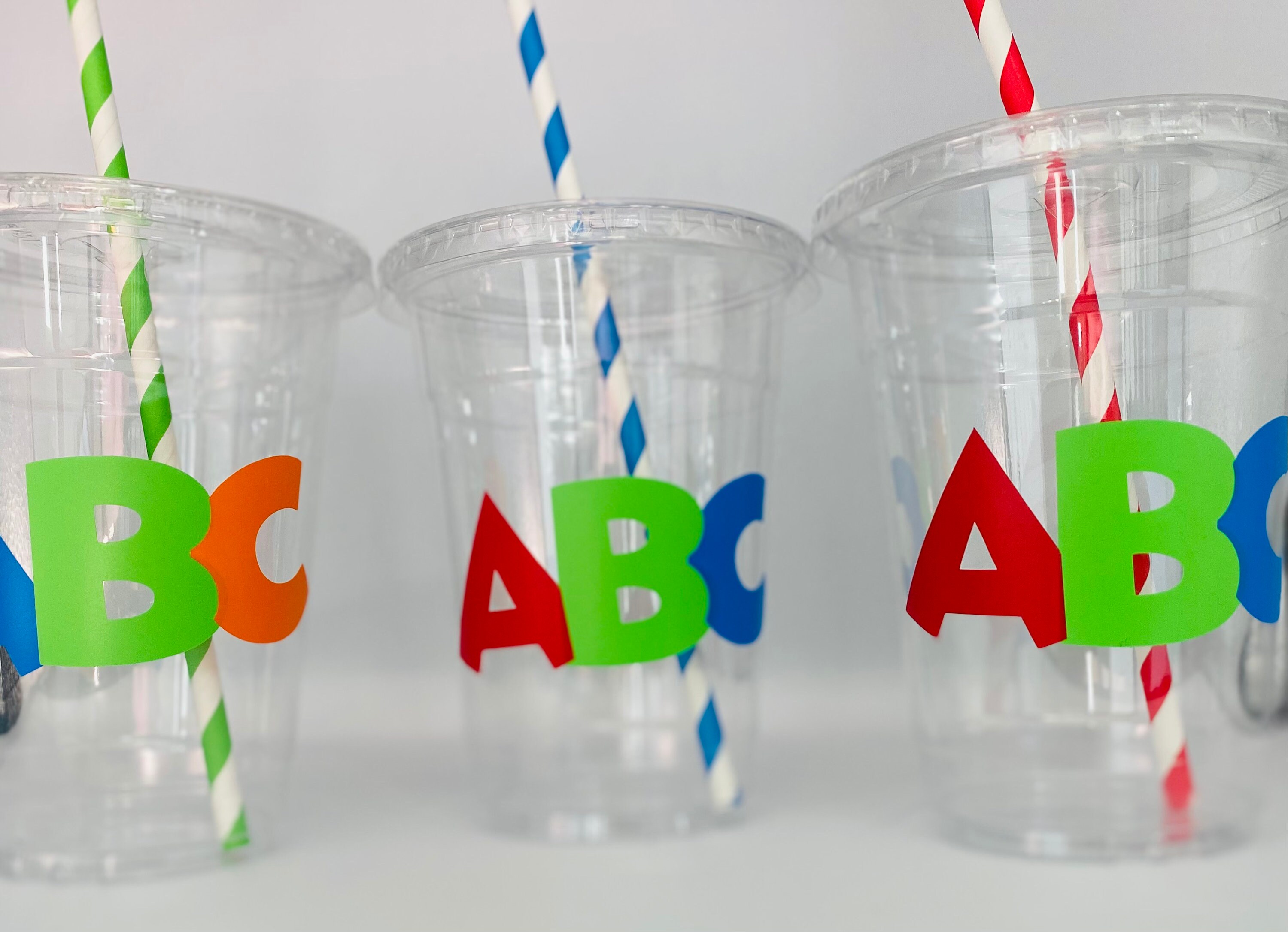 Alphabet Birthday Party Cups, Alphabet Theme Birthday Party, ABC ...
