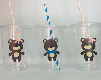 Teddy Bear Party Cups, Teddy Bear Baby Shower, Teddy Bear Birthday, Bear Party Cups, Bear Baby Shower Cups, Teddy Bear Picnic Party Cups