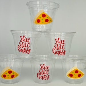Slice Slice Baby, Pizza party Snack Cups, Chef Party, Slice of fun, Pizza Birthday Party Snack Cups, Pizza Party Favor, Pizza party supplies
