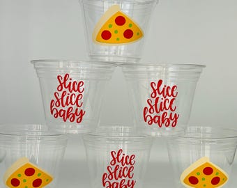 Slice Slice Baby, Pizza party Snack Cups, Chef Party, Slice of fun, Pizza Birthday Party Snack Cups, Pizza Party Favor, Pizza party supplies