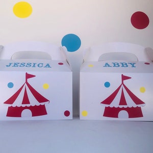 Circus Party Favor boxes, Circus birthday, Carnival party, Carnival birthday Party, Circus Party Supplies, Circus Party favors, 1st Birthday image 1