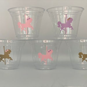 Carousel Party Snack Cups, Carousel Birthday Party, Carousel Party, Carousel Party Favors, Carousel baby shower, Girls Circus Party