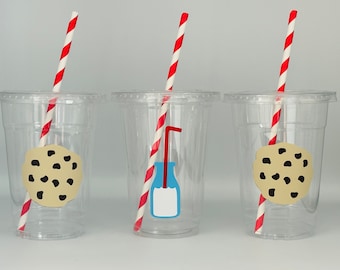 Milk and Cookies Party Cups, Milk and Cookies Birthday Party Cups, Milk and Cookies Party Supplies, Cookie Party Cups, Disposable