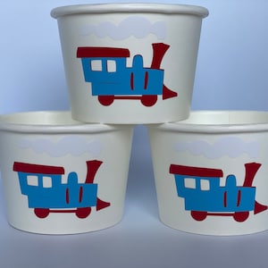 Train Party Snack Cups, Train Birthday Party Snack Cups, Train Baby Shower, Vintage train Party cups, Train Party favors, Choo choo party