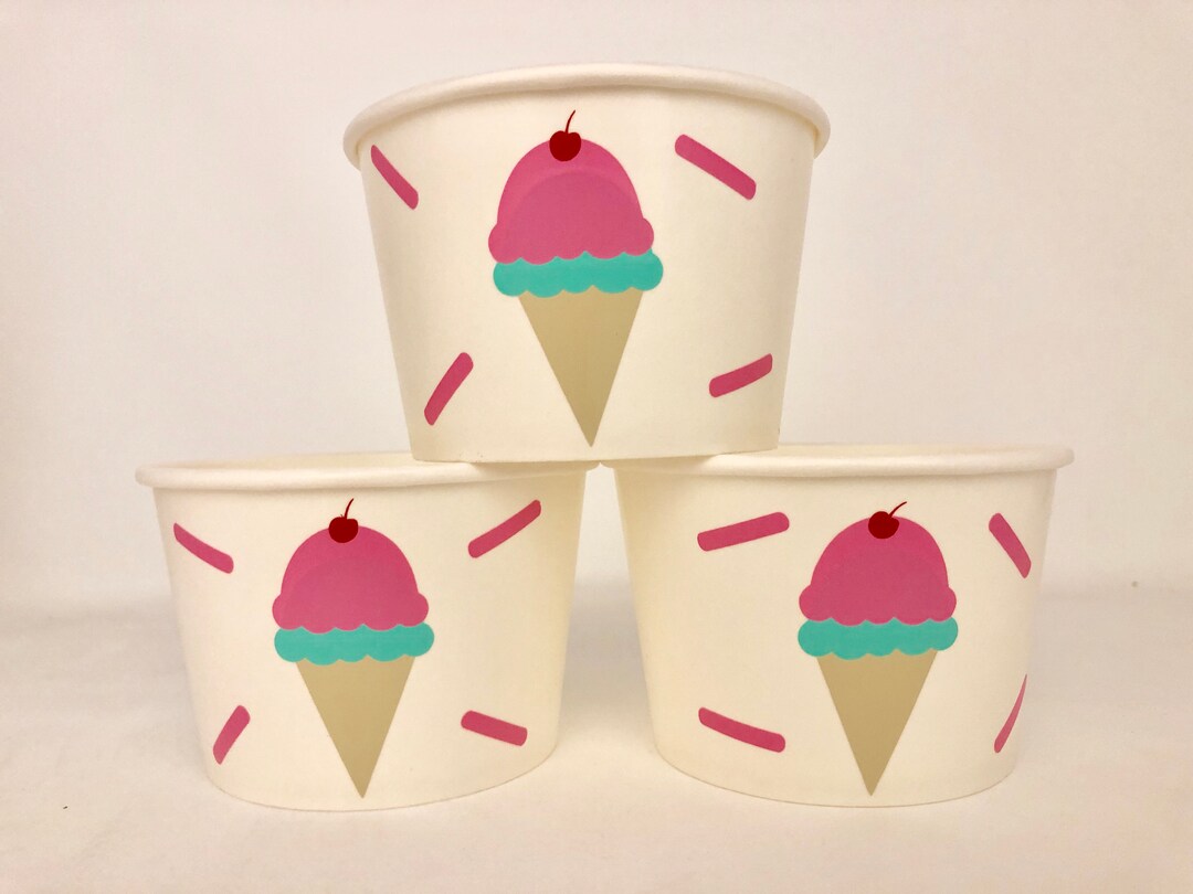 Ice Cream Party Snack Cups Ice Cream Birthday Party Ice Etsy