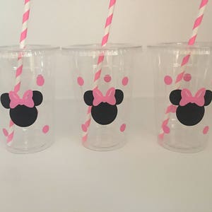 Minnie Mouse Party Cups, Minnie Mouse Birthday Cups, Minnie Mouse Baby Shower, Gobelets jetables, Minnie Mouse Party Favors, Minnie Party Supply image 4