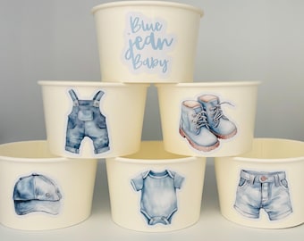 Blue Jean Baby Shower, Denim Party Cups, Blue Jean Party Cups, Disposable Cups