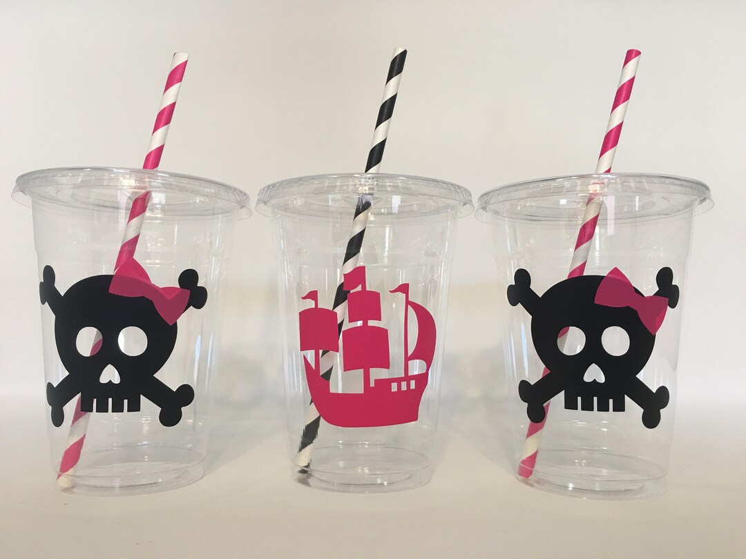 Girl Pirate Party Cups, Pirate Party Cups, Pirate Birthday Party Cups ...