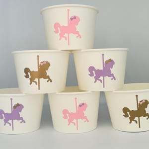 Carousel Party Snack Cups, Carousel Birthday Party, Carousel Party, Carousel Party Favors, Carousel baby shower, Girls Circus Party