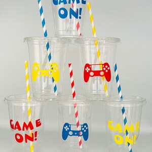 Video Game Party Cups, Gaming Party, Gamer Party Cups, Video Game Birthday Party, Gaming Birthday Party, Gaming Truck Party, Party Supplies