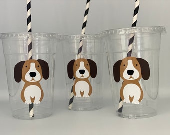 Beagle Party cups, Beagle Birthday Party Cups, Beagle Party Supplies, Puppy Party Cups, Dog Party Cups, Doggie Bag, Adoption party, Adopt