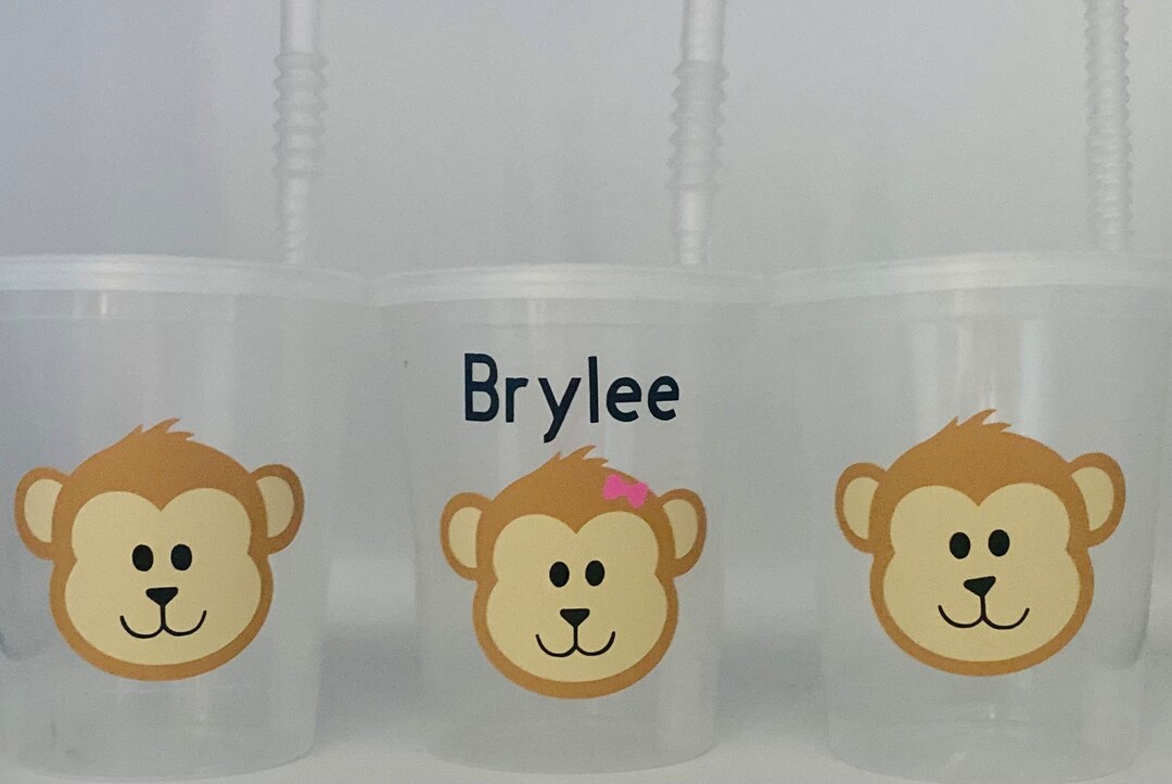 Monkey Party Cups, Monkey Birthday Party Cups, Monkey Baby Shower Cups ...