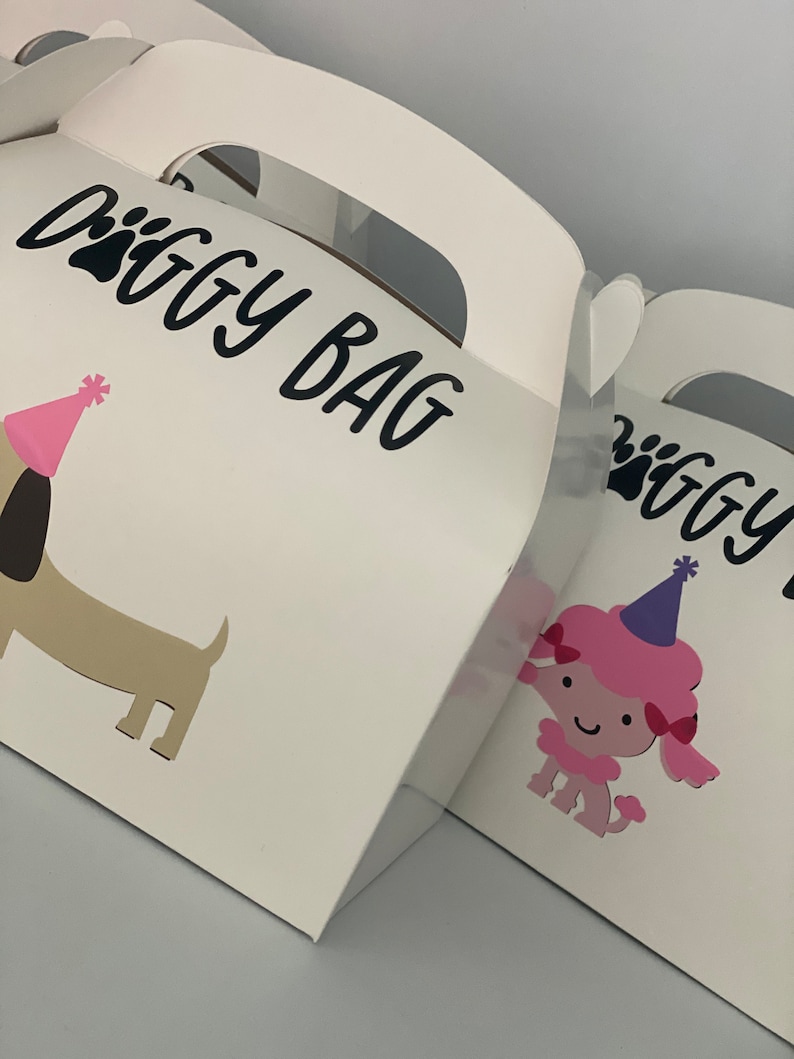 Puppy Birthday Party Dog Party Favors Doggy Bag Favor Box Etsy