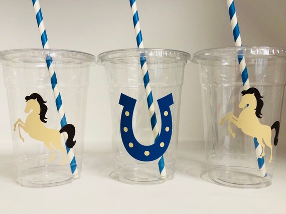 Horse Party Cups, Horse Birthday cups, Cowboy Party cups, Horse Baby Shower, Cowboy Baby Shower, Horse Party Favors, Horse Party Supplies