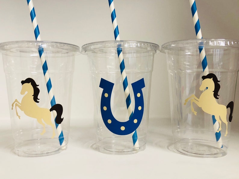 Horse Party Cups, Horse Birthday cups, Cowboy Party cups, Horse Baby Shower, Cowboy Baby Shower, Horse Party Favors, Horse Party Supplies bild 1