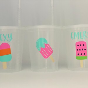 Popsicle party cups, Popsicle Birthday Party,Popsicle Favors,Popsicle baby Shower Cups,Summer Party Cups,Popsicle party supplies, Reusable