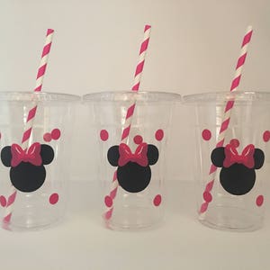 Minnie Mouse Party Cups, Minnie Mouse Birthday Cups, Minnie Mouse Baby Shower, Disposable Cups,Minnie Mouse Party Favors,Minnie Party Supply image 6