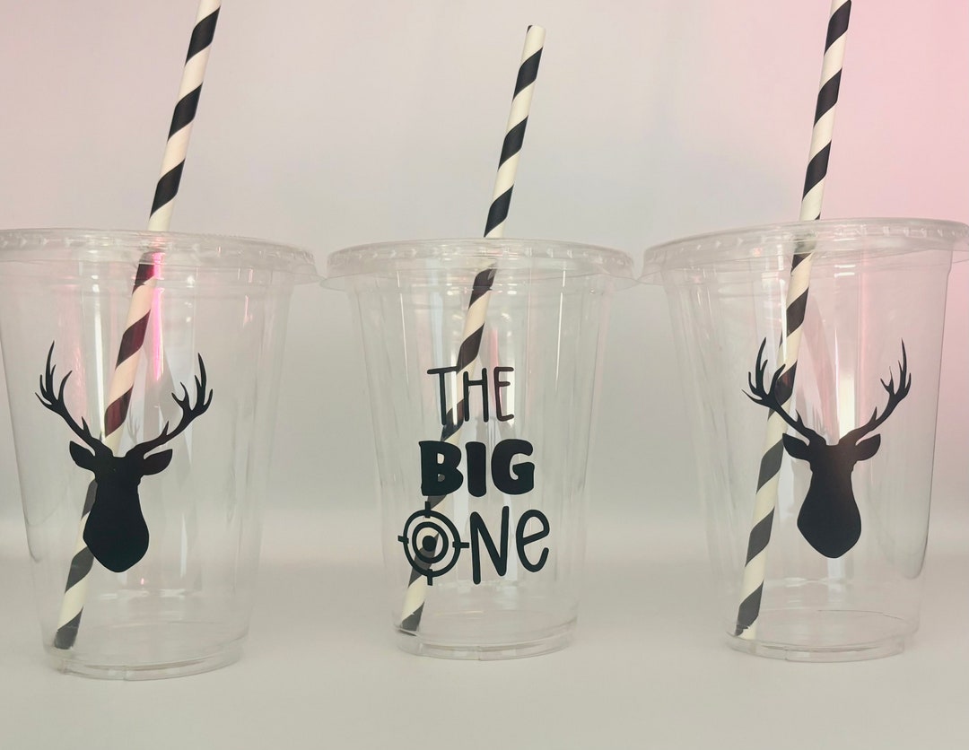 The Big One, Deer Birthday Party Cups, Deer Baby Shower Cups, Hunting ...