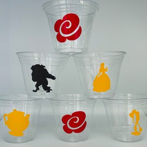 Beauty and The Beast Party Cups, Belle Party, Beast party, Baby Shower, Tableware, Party favors, Custom, Belle Party Supplies, Disposable