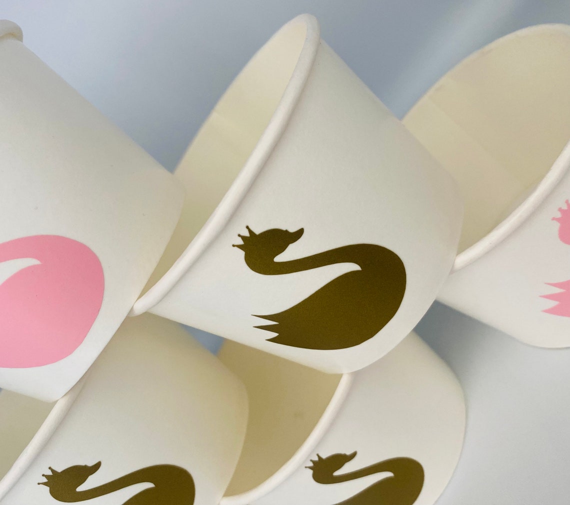 Swan Party Cups, Swan Birthday Party Snack Cups, Swan Baby Shower, Swan ...