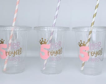 Su Alteza Real la Quinta. Vasos para fiestas de princesas, fiesta de cumpleaños, recuerdos para fiestas de princesas, artículos para fiestas de princesas, desechables, Érase una vez