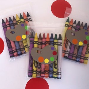 Paint Party Favors, Paint Birthday Party Crayons, Art Party favors, Artist Party Cups, Paint Birthday party cups, Artist Party, crayons