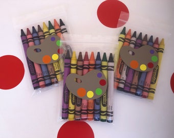 Paint Party Favors, Paint Birthday Party Crayons, Art Party favors, Artist Party Cups, Paint Birthday party cups, Artist Party, crayons